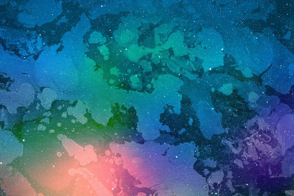 Multicolor Inkt Ruimte Textuur Abstracte Achtergrond — Stockfoto