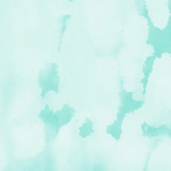 Türkisfarbene Aquarellfarbe Textur Abstrakter Hintergrund — Stockfoto