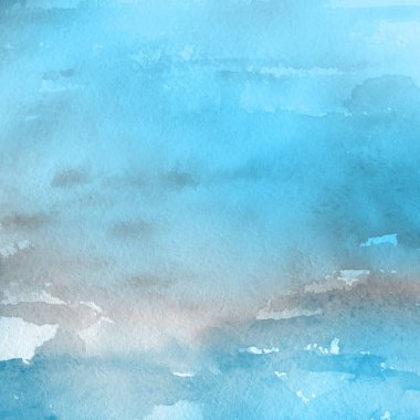 sulu boya boyama doku ile mavi arka plan