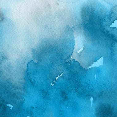 sulu boya boyama doku ile mavi arka plan