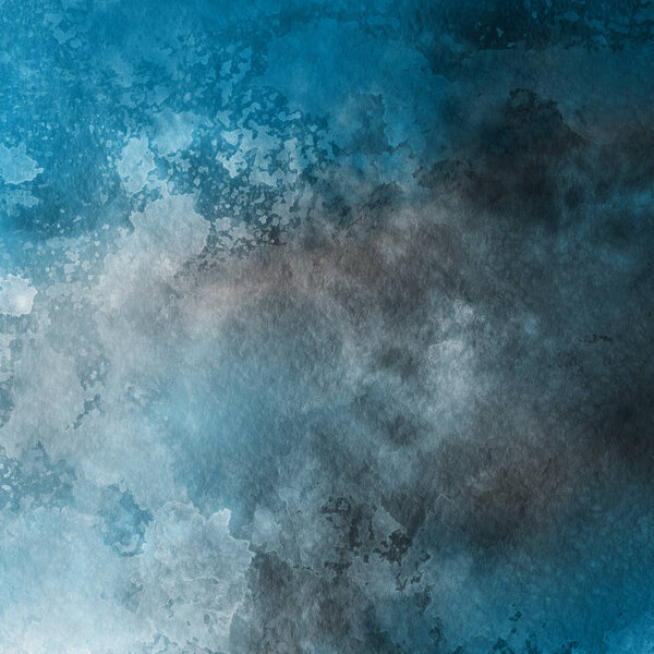 blue abstract background with watercolor paint texture