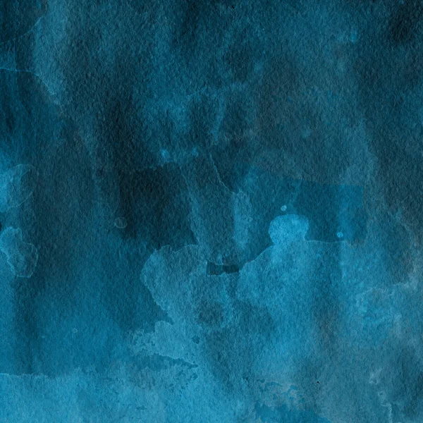 蓝色抽象背景与水彩画纹理 — 图库照片