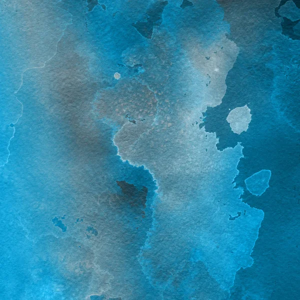 Синій Абстрактний Фон Текстурою Акварельної Фарби — стокове фото