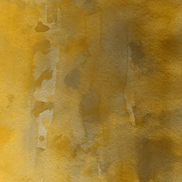 黄色抽象背景与水彩油漆纹理 — 图库照片