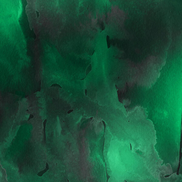 green abstract background with watercolor paint texture