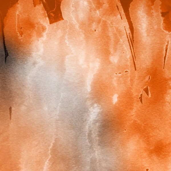 Oranžová Barva Akvarel Textura Abstraktní Pozadí — Stock fotografie