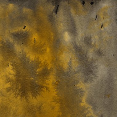 sulu boya boyama doku ile koyu sarı arka plan