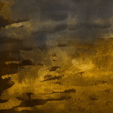 sulu boya boyama doku ile koyu sarı arka plan