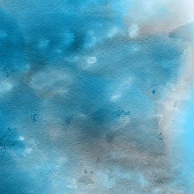 sulu boya boyama doku ile mavi arka plan