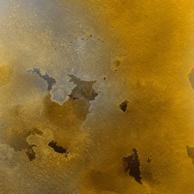 sulu boya boyama doku ile koyu sarı arka plan