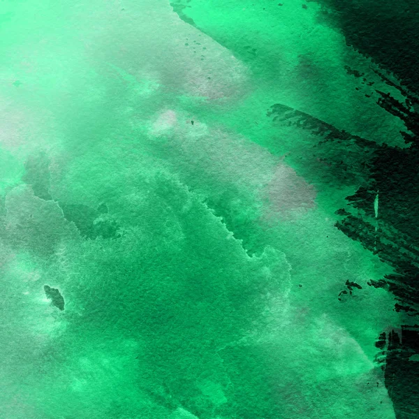 Fundo Abstrato Verde Com Textura Tinta Aquarela — Fotografia de Stock