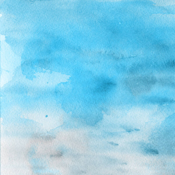 blue abstract background with watercolor paint texture