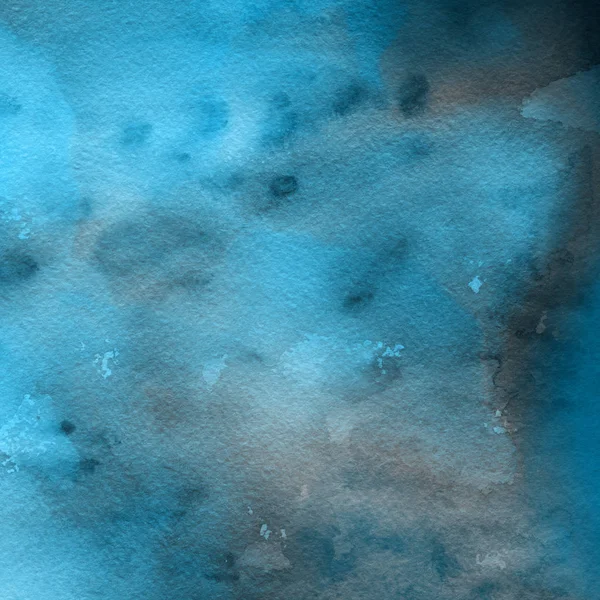 Modré Pozadí Abstraktní Akvarel Malování Texturou — Stock fotografie