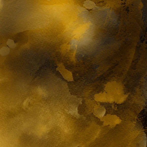 Fondo Abstracto Amarillo Oscuro Con Textura Pintura Acuarela — Foto de Stock