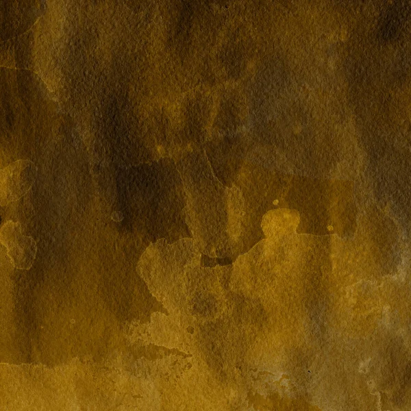 Fundo Abstrato Amarelo Escuro Com Textura Tinta Aquarela — Fotografia de Stock