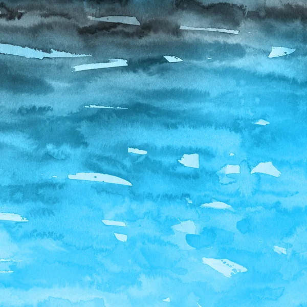 Fond Abstrait Bleu Avec Texture Peinture Aquarelle — Photo