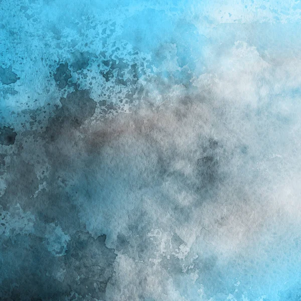 Blauwe Abstracte Achtergrond Met Aquarel Verf Textuur — Stockfoto