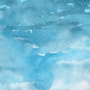 sulu boya boyama doku ile mavi arka plan