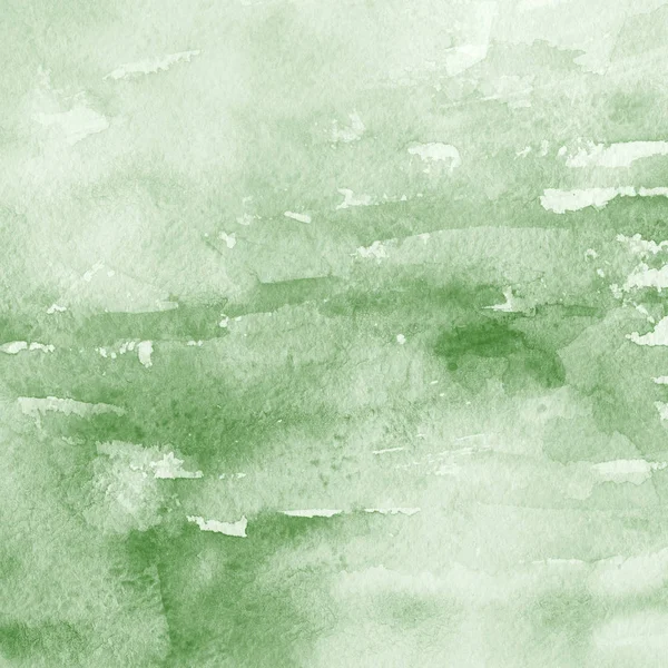 水彩絵具の質感と緑の抽象的な背景 — ストック写真