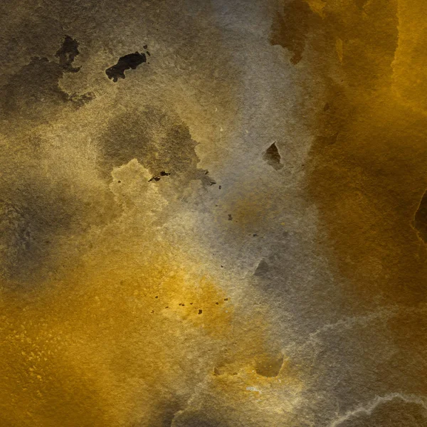 Fundo Abstrato Amarelo Escuro Com Textura Tinta Aquarela — Fotografia de Stock
