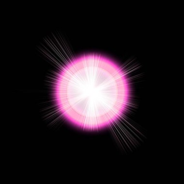 siyah gece arka plan üzerinde gerçekçi objektif parlama görsel etkisi. Uzay yıldızı. 