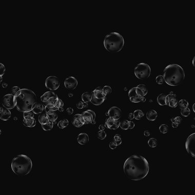 Siyah arka plan üzerine beyaz izole kabarcık. Su damla yağmur. Sualtı oksijen.