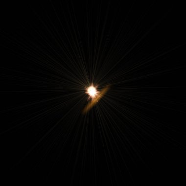 siyah gece arka plan üzerinde gerçekçi objektif parlama görsel etkisi. Uzay yıldızı. 