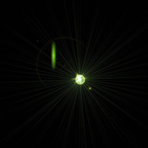 realistic lens flare visual effect on black night background. Space star.