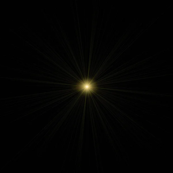 Efecto Visual Llamarada Lente Realista Sobre Fondo Negro Noche Estrella —  Fotos de Stock