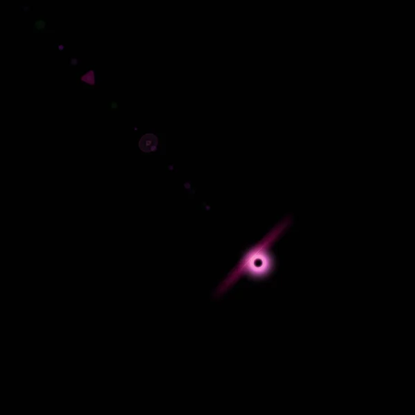 逼真的镜头在黑色的夜晚背景下的视觉效果 太空之星 — 图库照片