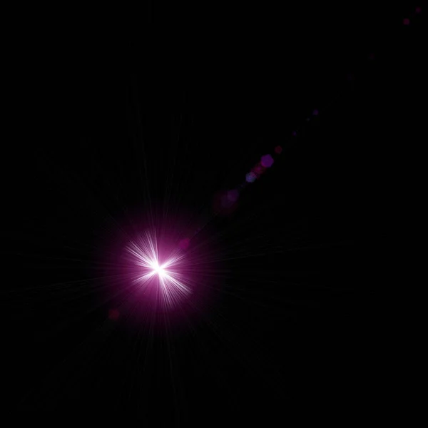 Realistyczne Obiektyw Pochodni Efekt Wizualny Tle Czarnej Nocy Space Star — Zdjęcie stockowe
