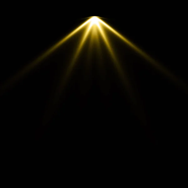 Gelbes Licht Auf Schwarzem Hintergrund Scheinwerferhintergrund — Stockfoto
