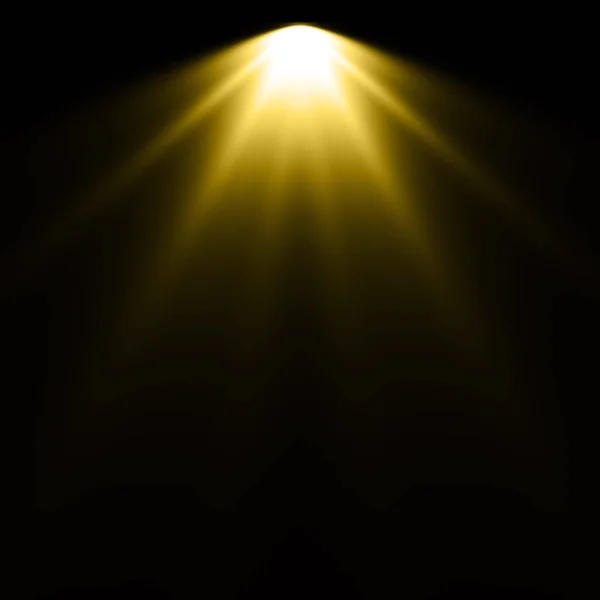 Žluté Světlo Černém Pozadí Pozadí Reflektor — Stock fotografie