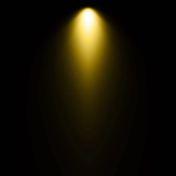 Sárga Fény Fekete Háttér Háttér Spotlight — Stock Fotó