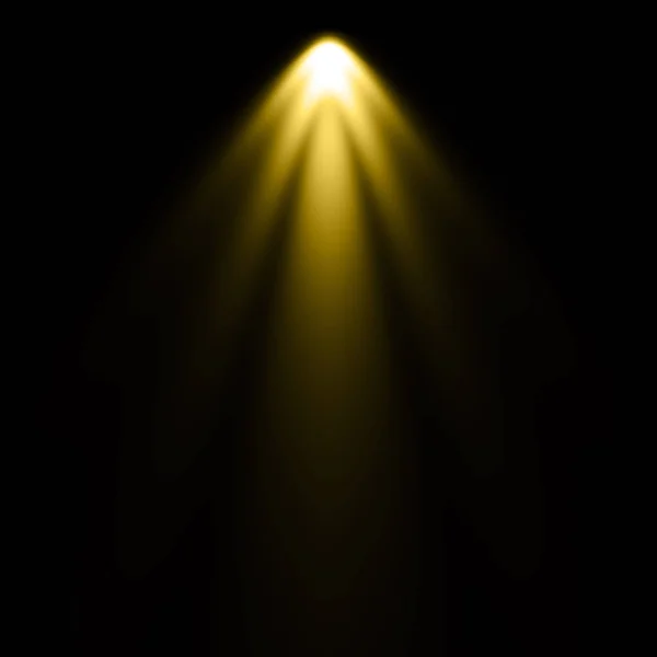 Gelbes Licht Auf Schwarzem Hintergrund Scheinwerferhintergrund — Stockfoto