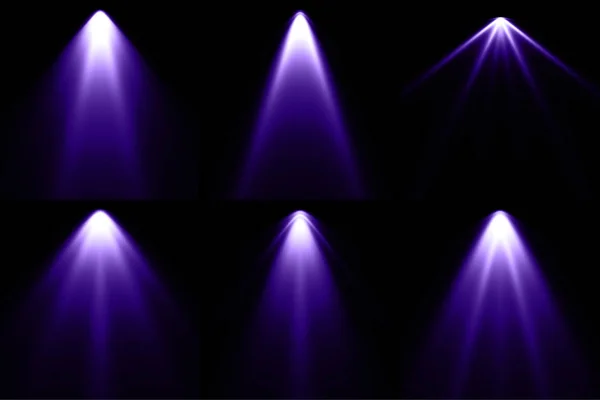 stock image Violet light at black background, spotlight background