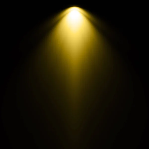 黑色背景的黄色指示灯 聚光灯背景 — 图库照片