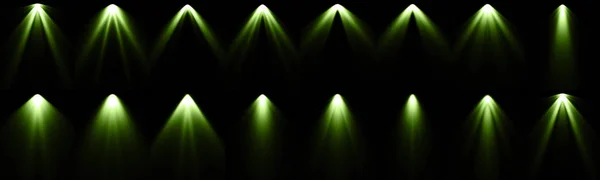 Luz Verde Fundo Preto Fundo Holofote — Fotografia de Stock