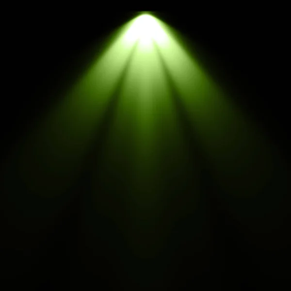 Grönt Ljus Svart Bakgrund Spotlight Bakgrund — Stockfoto