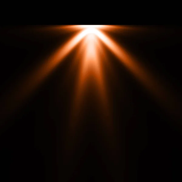 Narancssárga Fényt Fekete Háttér Háttér Reflektorfénybe — Stock Fotó