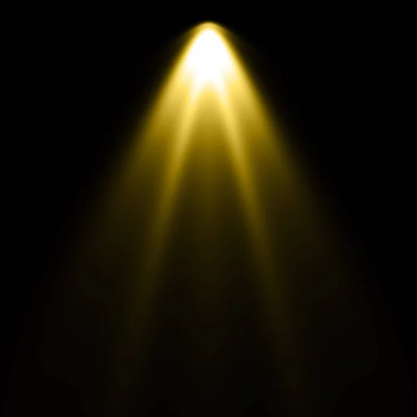 Luz Amarela Fundo Preto Fundo Holofote — Fotografia de Stock