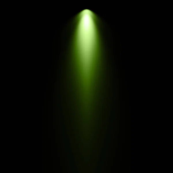 Grünes Licht Auf Schwarzem Hintergrund Scheinwerferhintergrund — Stockfoto