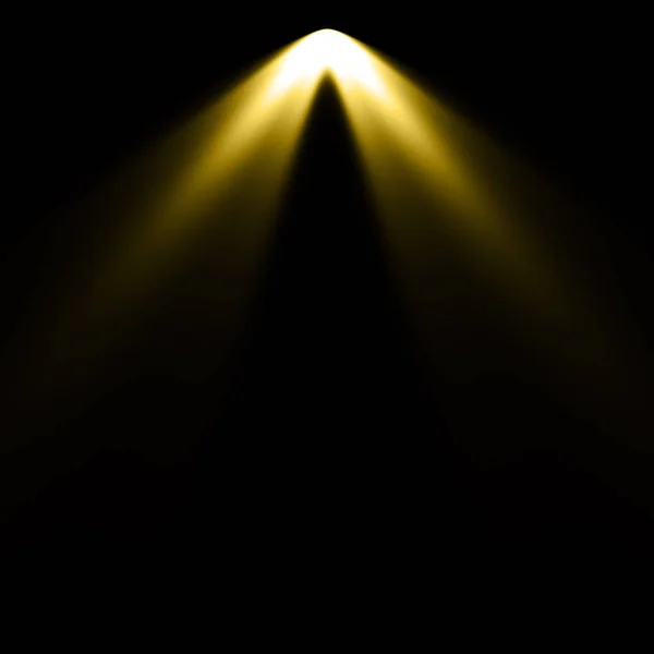 Žluté Světlo Černém Pozadí Pozadí Reflektor — Stock fotografie