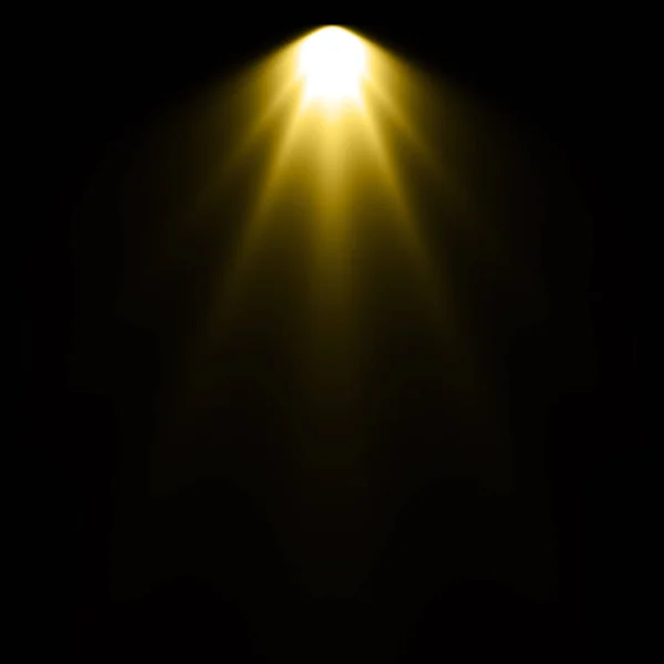 Luz Amarela Fundo Preto Fundo Holofote — Fotografia de Stock