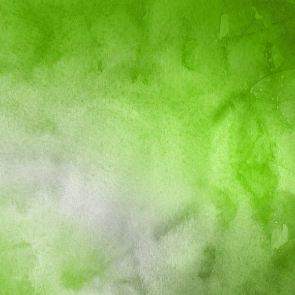 水彩絵具の質感と緑の抽象的な背景 — ストック写真