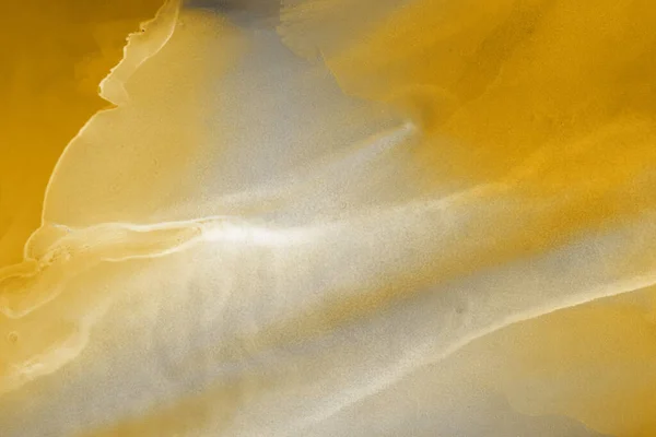 Yellow Liquid Ink Digital Wallpaper — Stock Photo, Image