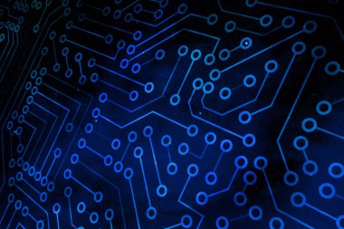 Soyut devre kartı fütüristik teknoloji işlem geçmişi. Mikroçip dijital illüstrasyon.