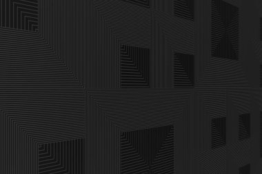 Yüksek teknoloji Geometri siyamatiği soyut arka plan. Organik siber punk yapısı. Ses dalgasının üç boyutlu görüntüleme efekti.