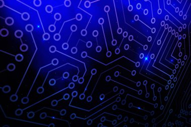 Soyut devre kartı fütüristik teknoloji işlem geçmişi. Mikroçip dijital illüstrasyon.