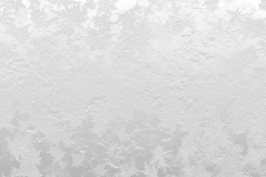 Beyaz zemin üzerinde beyaz donma, buz ve kar kristali dokusu.